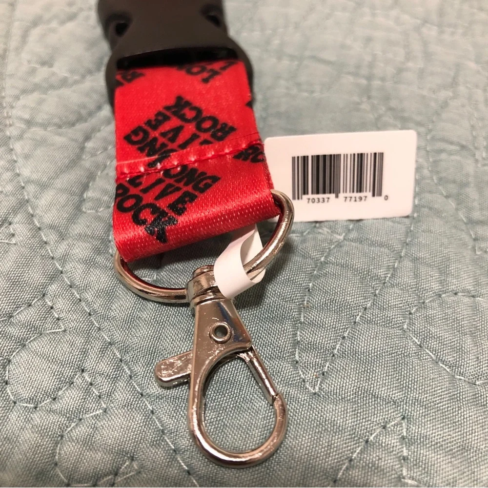 BNWT Rock & Roll Hall of Fame Red & Black Lanyard, “Long Live Rock”